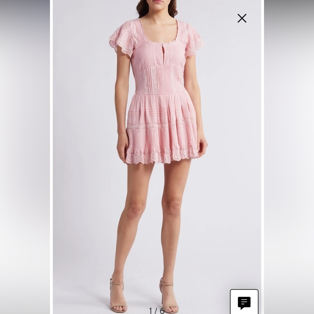 LoveShackFancy Pink Mirelle Dress Cherry Pink | 6
